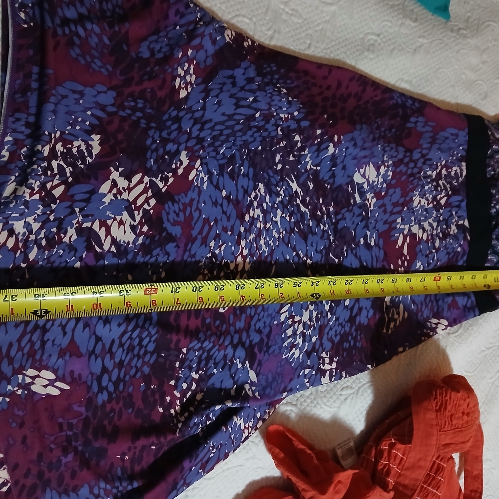 Prana Dress Women's Size Medium Black Purple Active Floral Shelf Bra Racerback - Picture 6 of 12